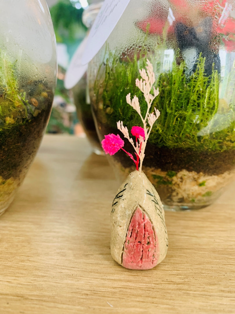 Mini Ceramic Fairy House - Pink