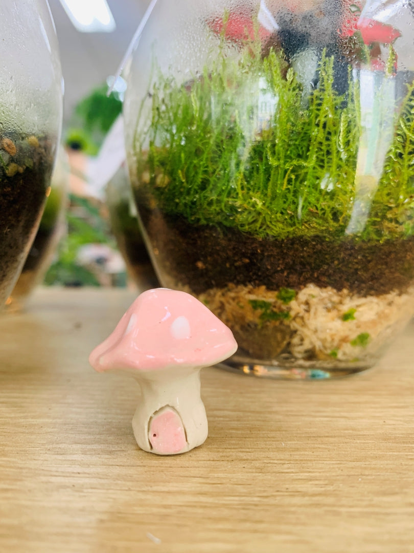 Mini Ceramic Mushroom - Pink