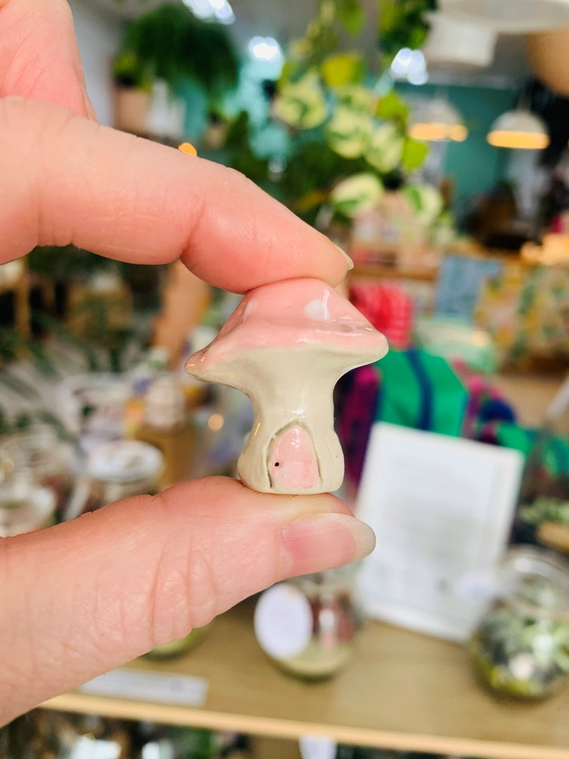 Mini Ceramic Mushroom - Pink