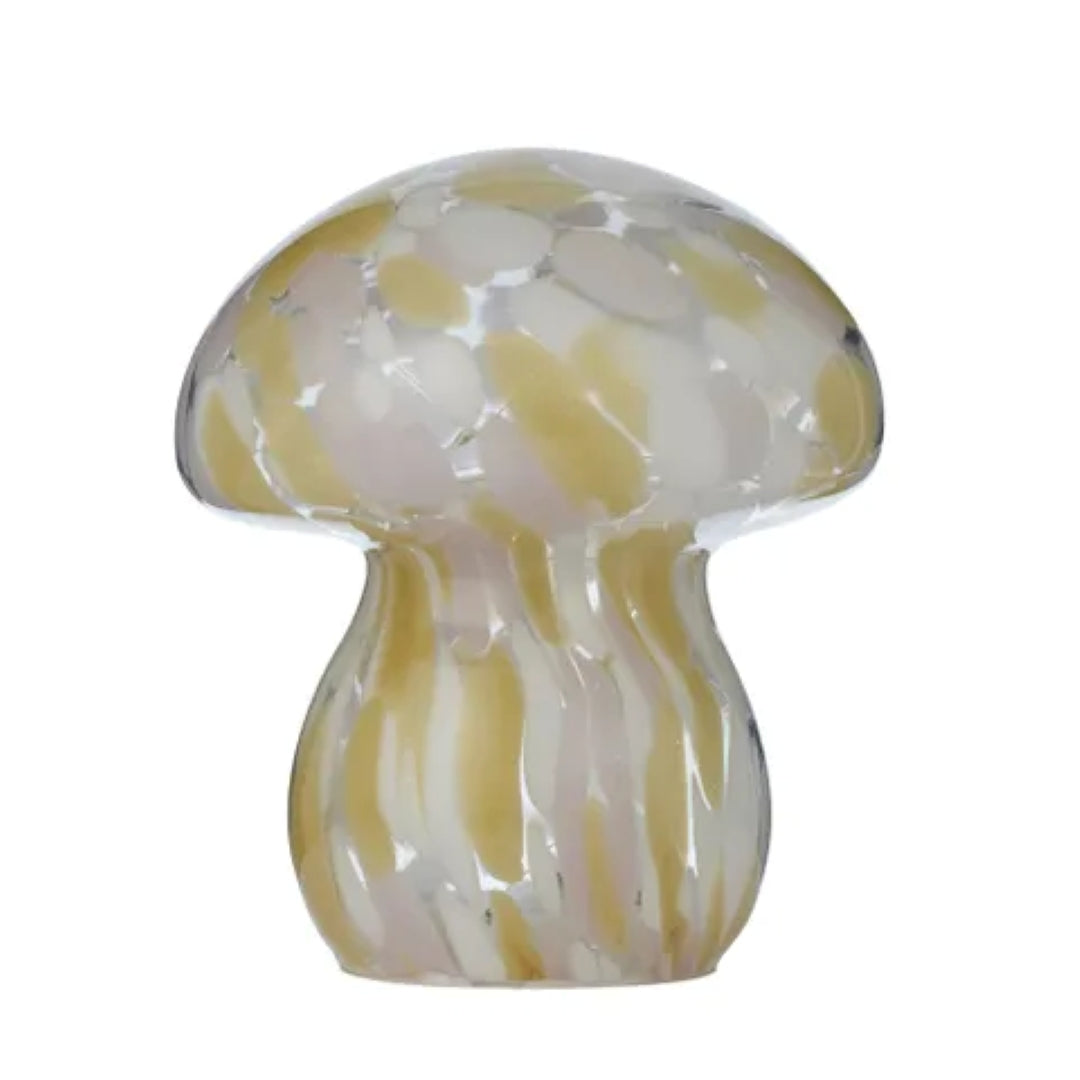 Mushroom Glass LED Lamp - Pink & Amber