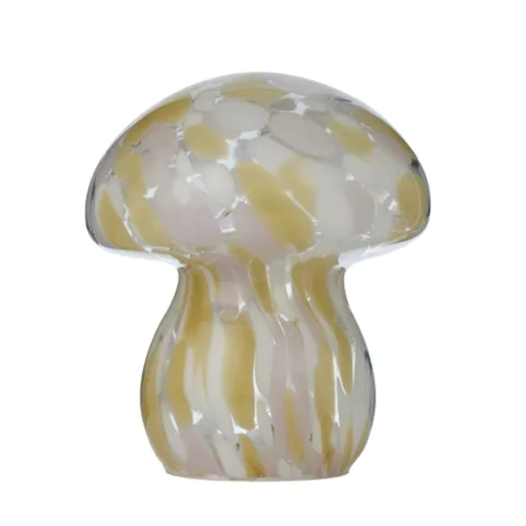 Mushroom Glass LED Lamp - Pink & Amber
