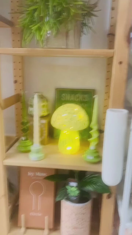 Mushroom Glass LED Lamp - Green