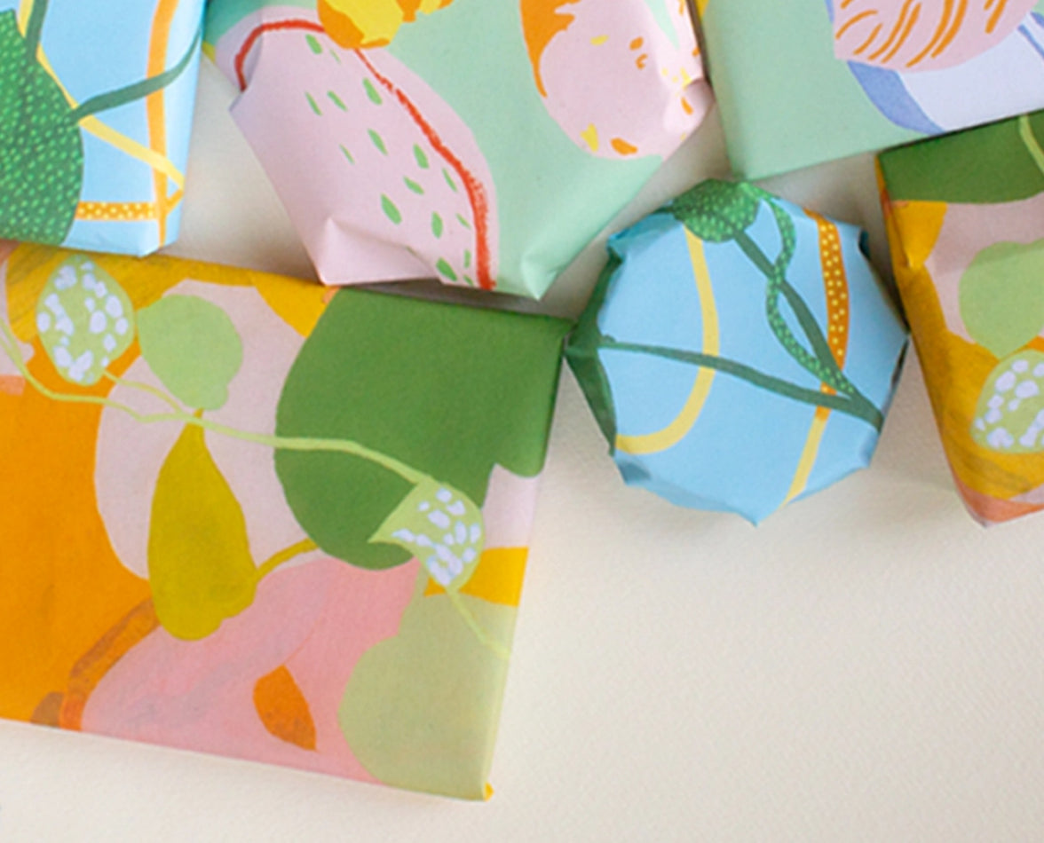 Satin Girl Garden Wrapping Paper
