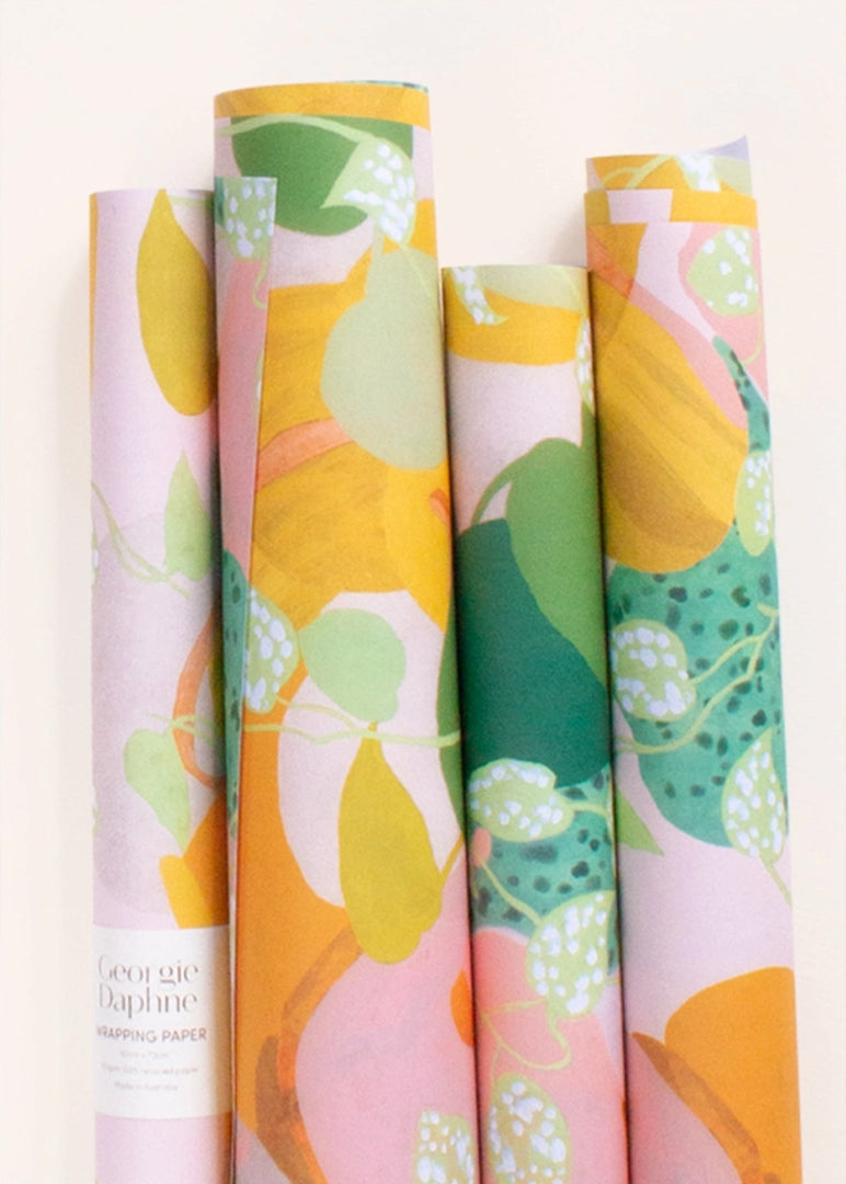 Satin Girl Garden Wrapping Paper