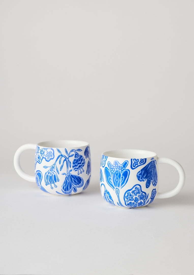 Sunny Day Mugs - Cobalt Garden (2 set)