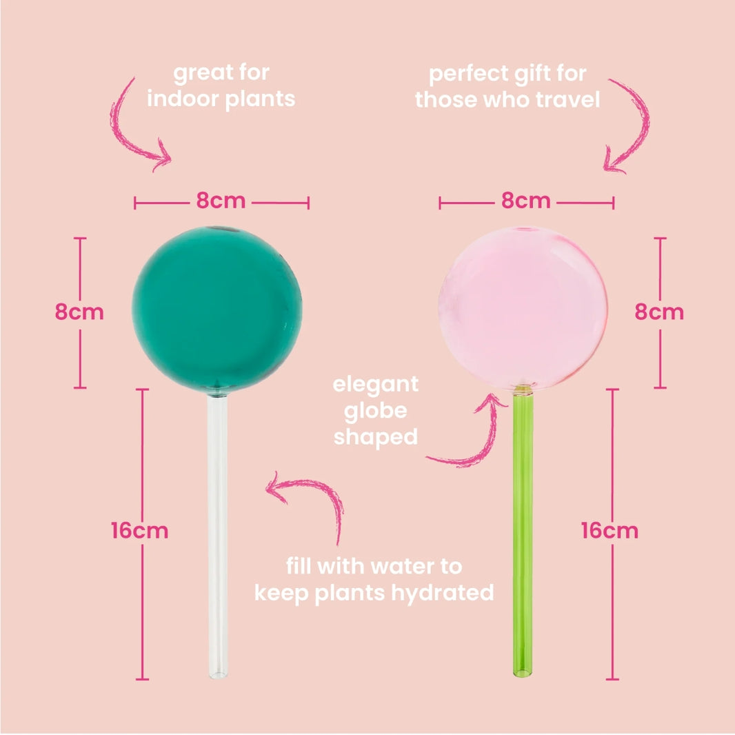 Plant Water Globes - Pink & Green (2 set)